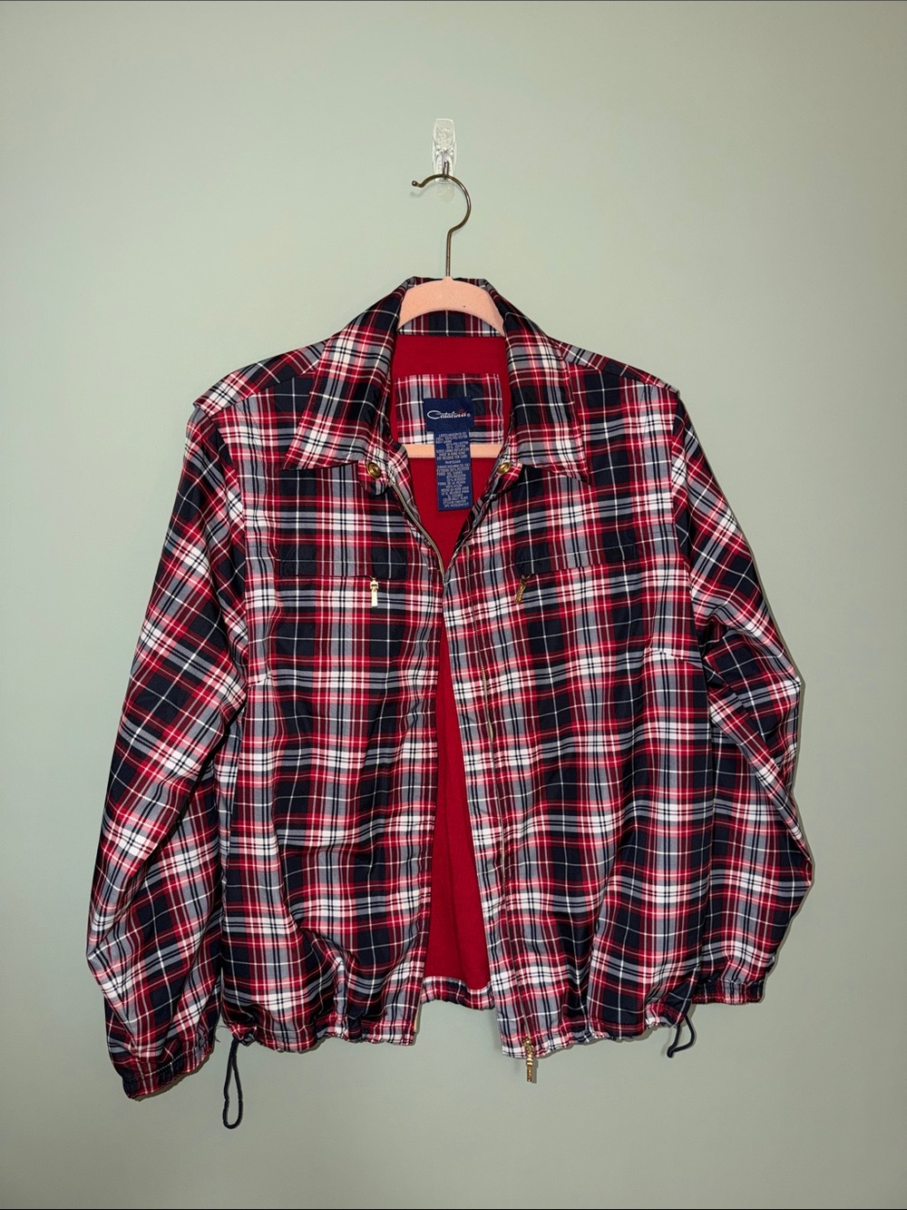 Catalina Women’s Plaid Windbreaker Jacket Medium
